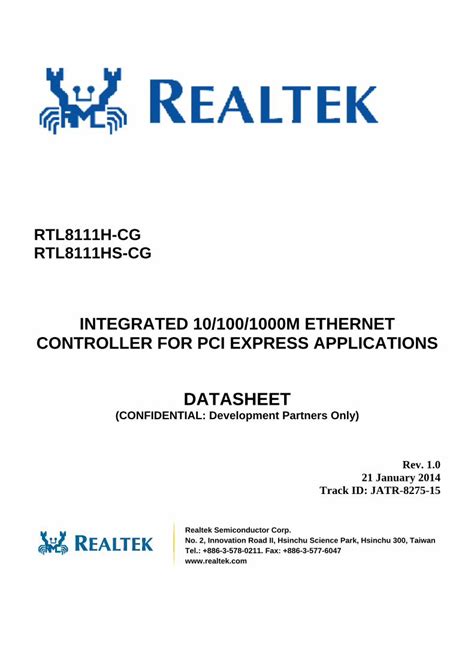 rtl8111h-cg datasheet